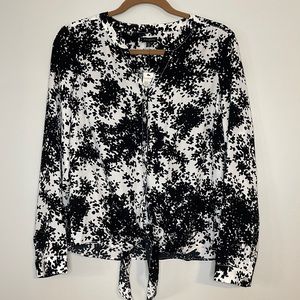 🆕 TALBOTS split neck long sleeves blouse with knot